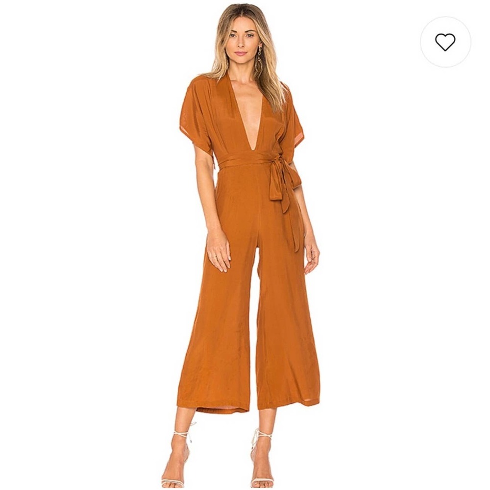 FAITHFULL THE BRAND Cedric Jumpsuit Plain Burnt Sienna Size 4 NEW WITH TAGS